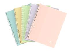 Porte-documents fiches bristol à spirales A5 Oxford - 80 vues - Modèles aléatoires - Pastel - Vendu à l'unité