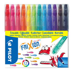 Lot de 12 feutres de coloriage effaçables pointe moyenne conique - Pilot - FriXion Colors 
