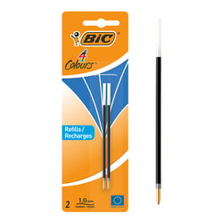 BIC 4 Couleurs Recharges Stylo-Bille - Bleu, Blister de 2