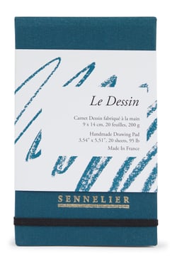 Carnet de dessin portrait Sennelier - Bleu - 9 x 14 cm - 40 pages unies