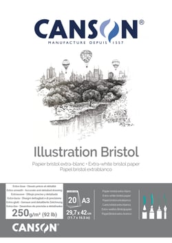 CANSON Bristol - Bloc - A3 - 20 feuilles