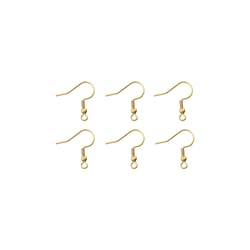 Boucles d'oreilles crochets x6 - Acier inoxydable doré - Créalia