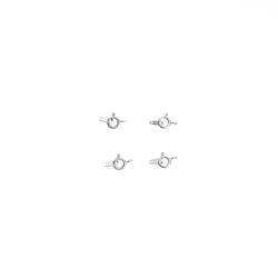 Fermoirs à ressort x4 - 6 mm - Acier inoxydable argenté - Créalia