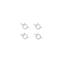 Fermoirs à ressort x4 - 9 mm - Acier inoxydable argenté - Créalia