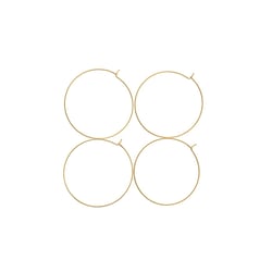 Boucles d'oreilles créoles x4 - 40 mm - Acier inoxydable doré - Créalia