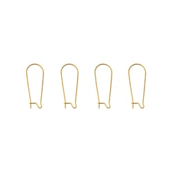 Boucles d'oreilles dormeuses x4 - 33 mm - Acier inoxydable doré - Créalia