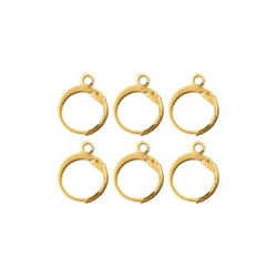 Boucles d'oreilles dormeuses rondes x6 - Acier inoxydable doré - Créalia
