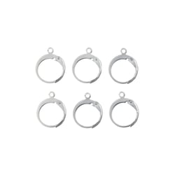 Boucles d'oreilles dormeuses rondes x6 - Acier inoxydable argenté - Créalia