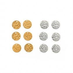 Médailles martelées x12 - 15 mm - Acier inoxydable argenté et doré - Créalia