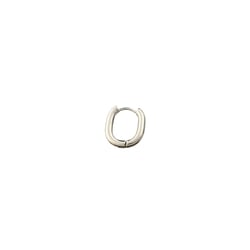 Boucles d'oreilles créoles ovales - 16 x 15 mm - Acier inoxydable argenté - Créalia