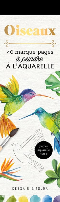 Oiseaux - 40 marque-pages à peindre à l'aquarelle