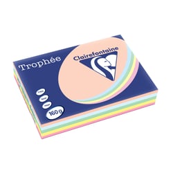 Ramette de papier imprimante - 250 feuilles A4 21 x 29.7 cm - 160 g/m² - Trophée - Clairefontaine - 5 couleurs pastel