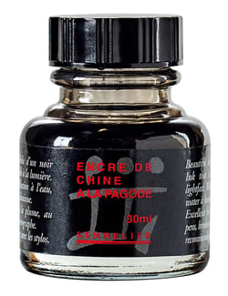 Flacon d'encre de chine à la pagode - Noire - 30 ml