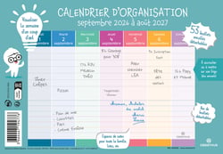 Calendrier 2025/2026 Oberthur - 12 mois - Bien s'organiser - 23 x 18 cm
