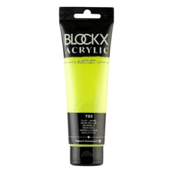 Tube 120 ml de peinture Blocks Acrylic - Fluo jaune - Opaque