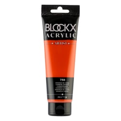 Tube 120 ml de peinture Blocks Acrylic - Orange de chine - Opaque