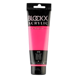 Tube 120 ml de peinture Blocks Acrylic - Fluo rose - Opaque