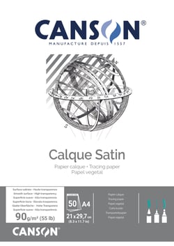 CANSON - Bloc de papier calque - A4 - rectangulaire - 50 feuilles - transparent
