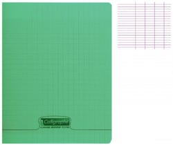 1 cahier polypro 17x22 cm - 48 pages - vert - grands carreaux