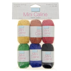 Lot de 6 pelotes de fil à tricoter 100 % coton - Trimits - Mini Caline - Multicolore