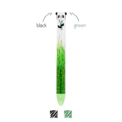 Stylo à bille 2 couleurs Legami - Panda - Noir et vert