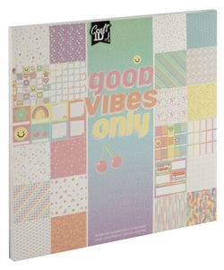 Bloc de feuilles de papier scrapbooking Craft Id - 24 feuilles - Good vibes only - 25 x 25 cm - 250 g/m²