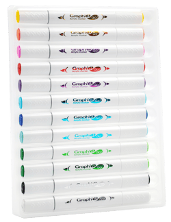 Lot de 12 marqueurs acryliques double pointe - Graph’it Go  - Essential