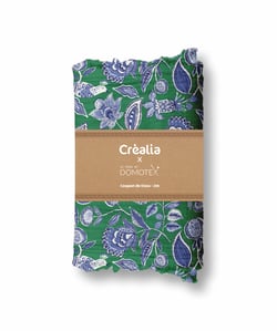 Tissu en gaze de coton Domotex - 200 x 130 cm - Vert / Bleu