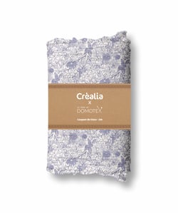 Tissu en gaze de coton Domotex - 200 x 130 cm - Écru / Bleu