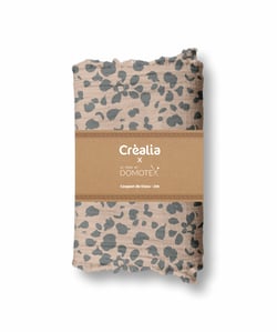 Tissu en gaze de coton Domotex - 200 x 130 cm - Galet / Vert de gris