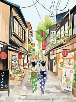 Peinture au numéro Petit Pinceau - Kyoto - 24,5 x 32,5 cm