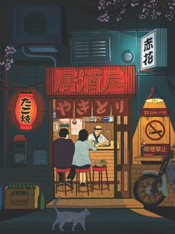 Peinture au numéro Petit Pinceau - Izakaya - 24,5 x 32,5 cm