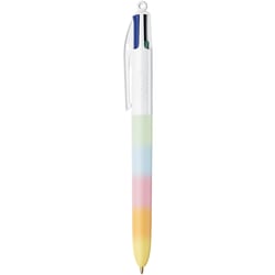 Stylo bille 4 couleurs BIC - Rainbow pastel - Bleu, rouge, vert, noir - Pointe moyenne 