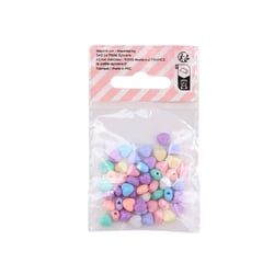 Lot de 50 perles coeur La Petite Epicerie - 7 mm - Pastel