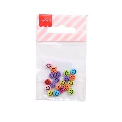 Lot de 20 perles rondes La Petite Epicerie - 7 mm - Smiley multicolore