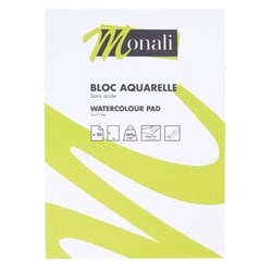 Bloc aquarelle 25 x 18 cm - 300g/m2 – 20 feuilles - Monali