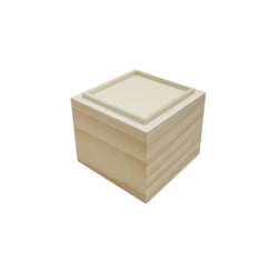 Boîte en bois à décorer - 10 x 10 x 8cm - Créalia
