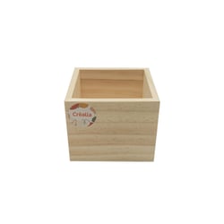 Boîte en bois à décorer - 10 x 10 x 8cm - Créalia