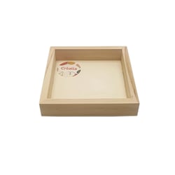  Plateau en bois à décorer - 10 x 10cm - Créalia