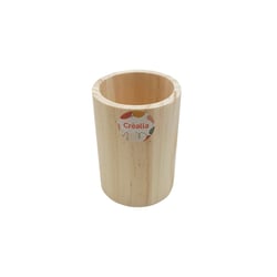 Pot rond en bois à décorer - 8 x 11 cm - Créalia