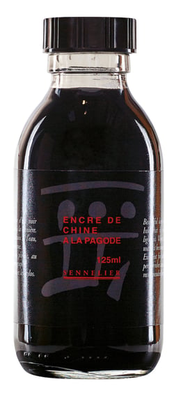 Flacon d'encre de chine à la pagode - Noire - 125 ml