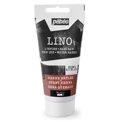Tube de 80 ml d'encre pour linogravure Pébéo - Lino - sienne brulée