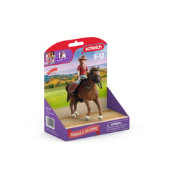 Figurine de cavalière Hannah et son cheval Cayenne - Sleich