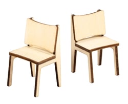 Lot de 2 mini chaises en bois Rayher