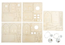 Kit maison en bois et 46 LED Rayher