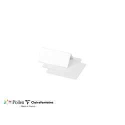 25 marque-places Pollen 85x80 mm - Blanc irisé
