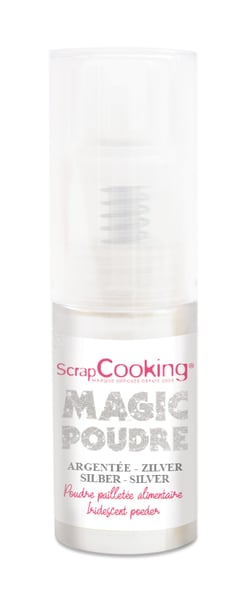 Poudre pailletée alimentaire ScrapCooking® - Argent nacré - 7 g