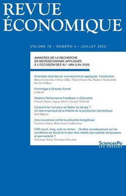Revue Economique n.76 : Avancées de la recherche en microéconomie appliquée à l'occasion des XL JMA (Lile 2024)