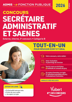Concours Secrétaire administratif et SAENES - Catégorie B - Tout-en-un : Externe et interne - Concours 2026 - Tout le cours en audio