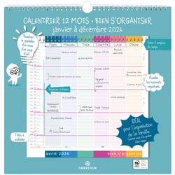 Calendrier mensuel d'organisation Oberthur - 30 x 30 cm